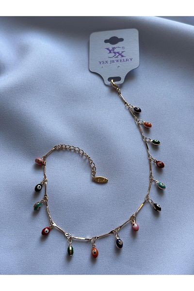 Bestofcase Colorful Evil Eye Beaded Anklet
