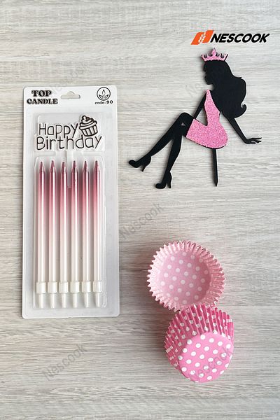 nescook Cake Candle + Cake Topper + 12 Cupcake Capsules + Birthday