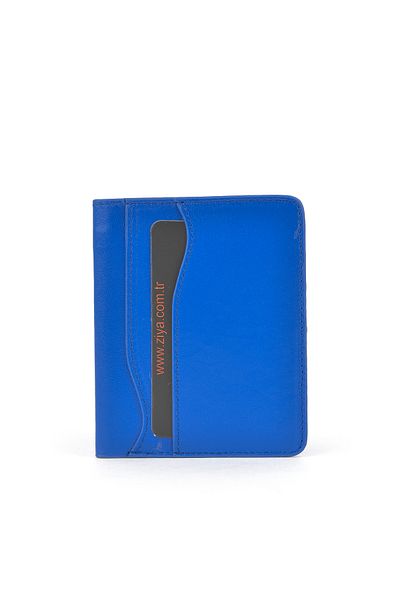 Ziya , Unisex Genuine Leather Card Holder 1539852Z02 Saks Blue