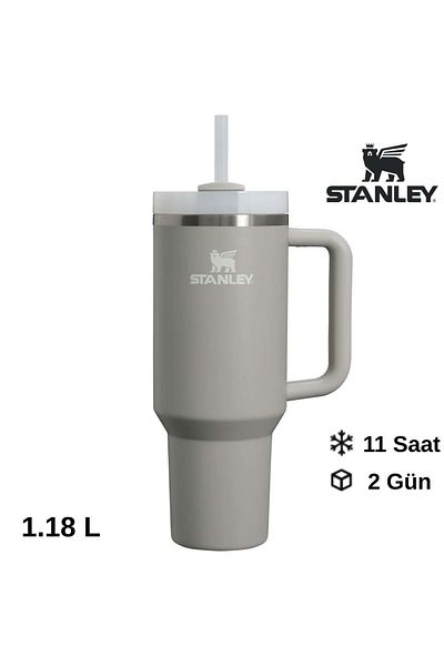 Stanley كوينشر H2.o فلوستيت ™   ترمس مع مصاصة 1.18 لتر زجاجة مياه مع مصاصة رمادي