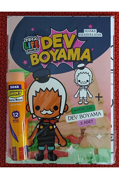 ada çanta kırtasiye Toca boca figürlü Dev boyama kitabı (90cmx64cm) ve 12 li ...