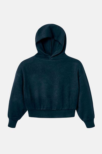 Tchibo Kids Girl Long Sleeve Textured Hoodies, Navy