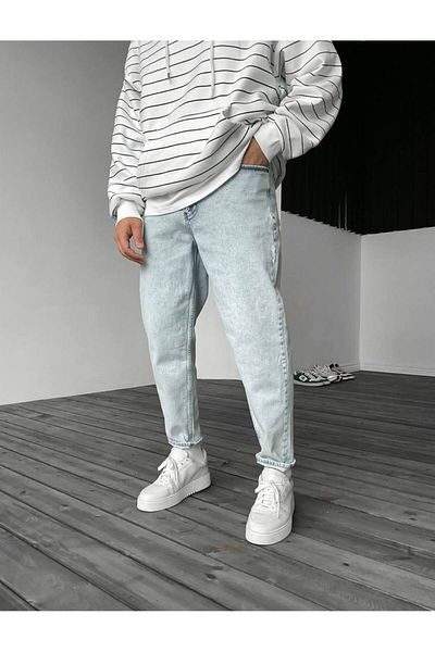XPUPPETWEAR Men's Light Ice Blue Boyfriend Jeans
