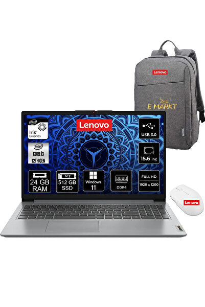 LENOVO V15 G4 Intel Core i7 1355U 24GB 512GB SSD W11 15.6" FHD Taşınabilir Bi...