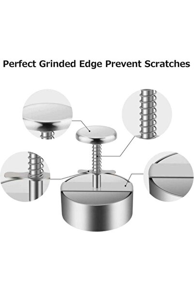 Yelajoy Burger Press,Stainless Steel Adjustable Hamburger Meat Press,Non Stick Making molds,BPA Free,Silver