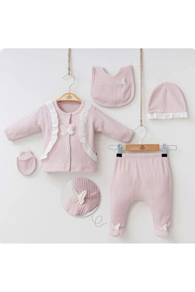 Yağmur Giyim طقم بوليرولو فراشة 100% قطن 5 قطع إصدار المستشفى إكرو 7044-GK