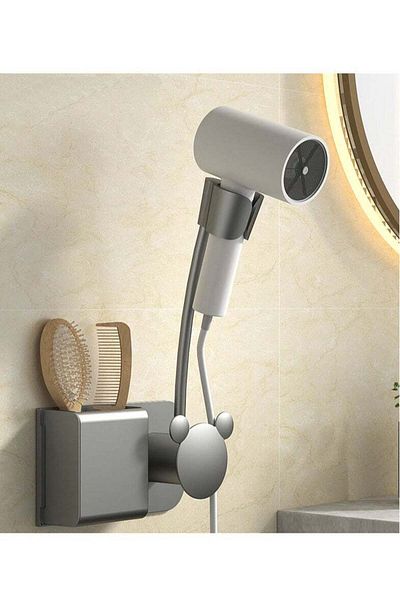 COOYA Hair Dryer Bracket, Hands-Free, Flush-Free, Seamless Wall Mount for Universal Hair Dryer Models
