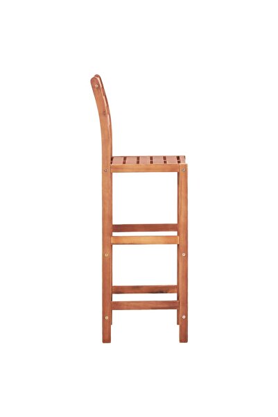 vidaxl كراسي بار قطعتين من خشب الأكاسيا الصلب