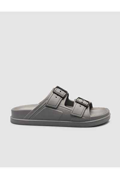 Cabani Capri Premium Çift Tokalı Füme Eva Erkek Terlik