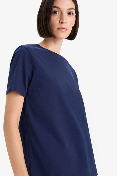 DeFacto Regular Fit Crew Neck Basic Plain Combed Cotton Short Sleeve T-Shirt W9584Az25Au