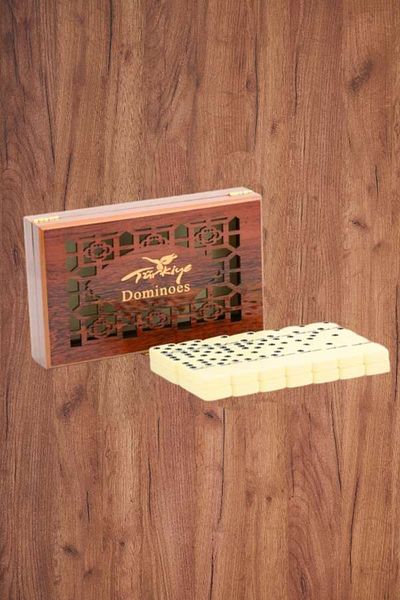 Wolawood Handmade Luxury Turkey Written Wooden Boxed Domino Set Intelligence and Strategy Game Gift Special Design