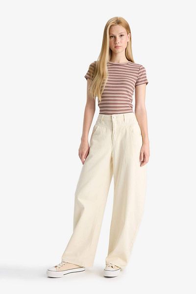 DeFacto Coool Baggy Fit Normal Waist Gabardine Trousers F8204Ax25Au