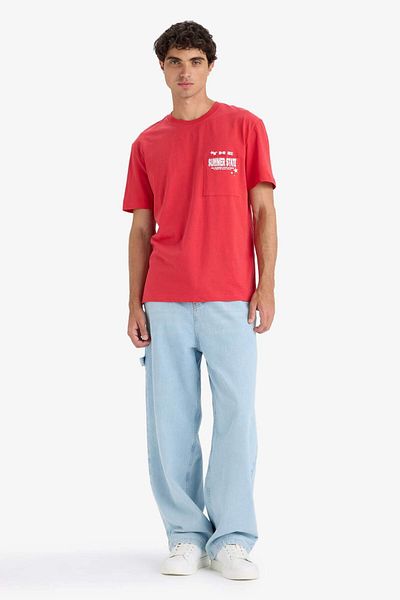 DeFacto Regular Fit Crew Neck Printed Short Sleeve T-Shirt F8540Ax25Hs