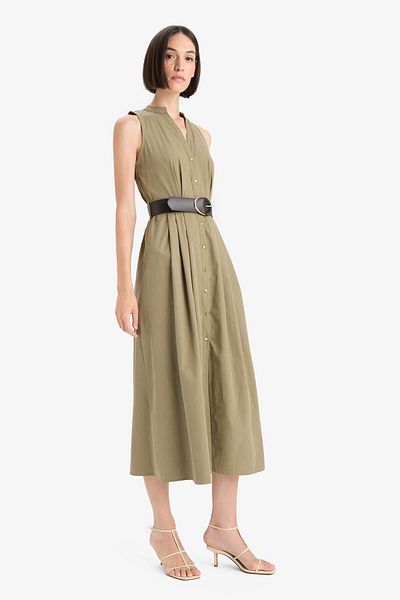 DeFacto Regular Fit Cotton Short Sleeve Long Dress F7342Ax25Au