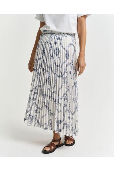 Gant Sailing Print Pleated Skirt