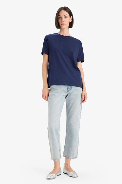 DeFacto Regular Fit Crew Neck Basic Plain Combed Cotton Short Sleeve T-Shirt W9584Az25Au