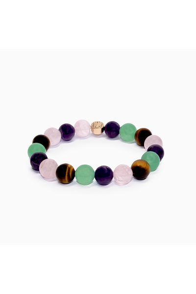 Salt & Crystal Quatro Bracelet (Tiger Eye+Jade+Ametyst+Rose Quartz) Women