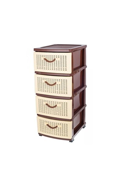 Raulconstruct Storage Cabinet, 4 Drawers, Sterk, Brown/Beige, 38 x 45 x 90cm