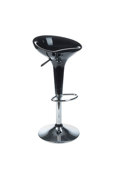 BEAUTY SYSTEM Bar stool, adjustable height 56-80 cm, comfortable footrest, black