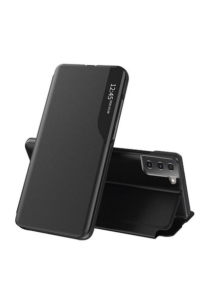 dalip Protective Case Compatible with Samsung Galaxy S21 FE, eFold, Leather, Black