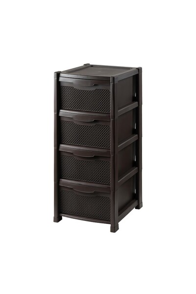 CRILELMAR Plastic Storage Cabinet Crilelmar, 4 Drawers, Brown, 400 x 480 x 900 mm