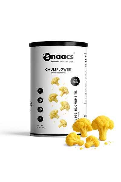 snaacs Crispy Cauliflower | Savory & Crunchy | Air-Fried Vegetable Snack - Pack of 4 oz | 113 g