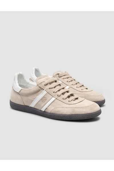 Cabani 100% Genuine Leather Beige Lace-Up Women's Sneaker