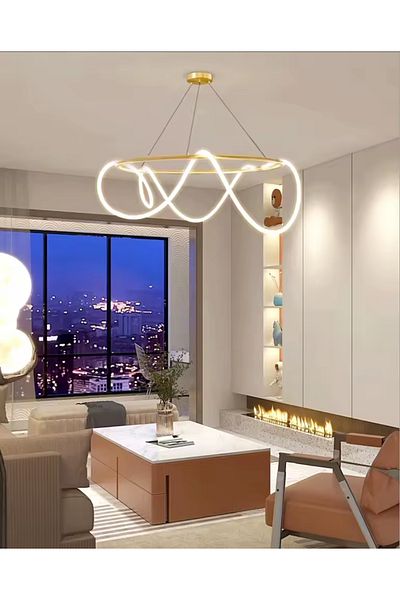Kanz Modern golden chandelier, 1m diameter