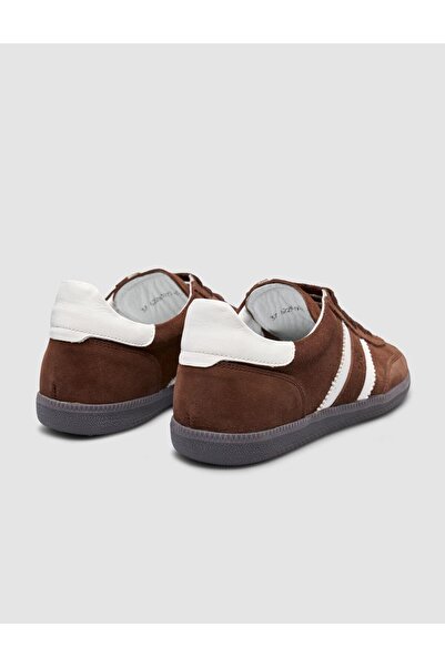 Cabani %100 Hakiki Deri Kahverengi Bağcıklı Kadın Sneaker