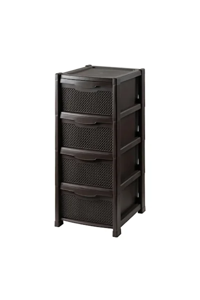CRILELMAR Plastic Storage Cabinet Crilelmar, 4 Drawers, Brown, 400 x 480 x 900 mm