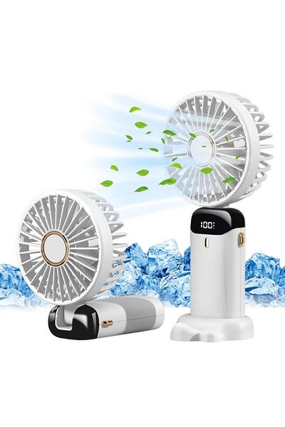 AZA TECH Portable fan with 4200mAh battery, LED display