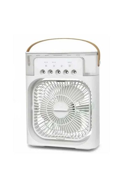 OEM Portable Fan with Humidifier, LED Night Light, USB Powered, White