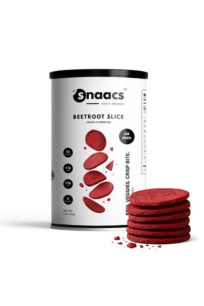 snaacs Crispy Beetroot Slices | Earthy & Sweet | Air-Fried Vegetable Snack - Pack of 3 oz | 85 g