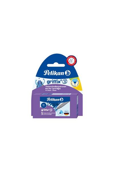 Pelikan Rezervă de rolă Griffix, Set de 2x5 bucăți, Culoare Albastră, Material Cerneală