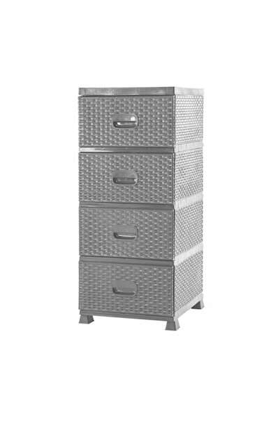 Ramiz Dulap depozitare, Ramiz, Plastic, Cu 4 sertare, Gri