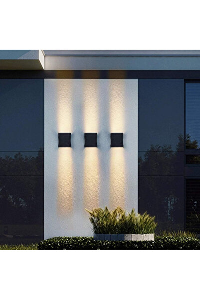 LUXXO LED Wall Lamp for Interior/Exterior, IP65, Melios, 2x4W, Black