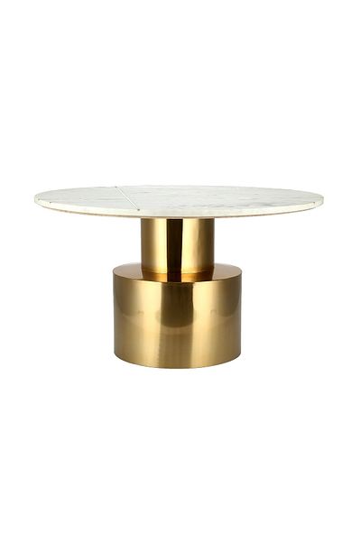 Generic White Round Marble Center Table With Steel 77*77*43 Cm
