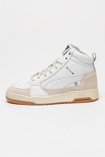 Puma - Mid-cut sports shoes with leather and suede trims Slipstream, White, Beige, 7.5