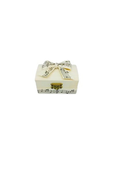 OEM Wooden box for baby's first hair strand, 10x5x5cm, musical notes