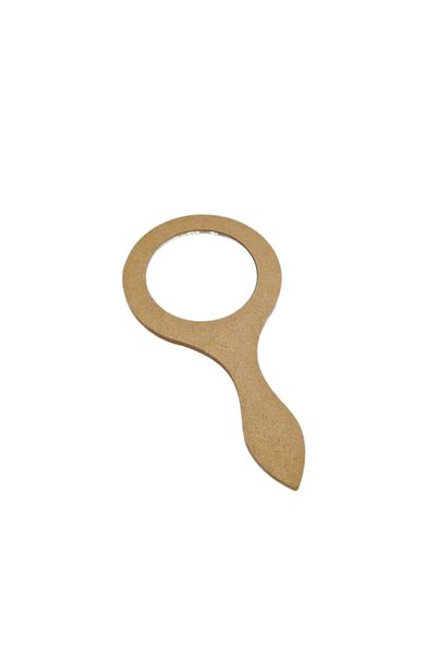 OEM Oglindă rotundă cu mâner, dimensiune 19x10cm, realizată din MDF