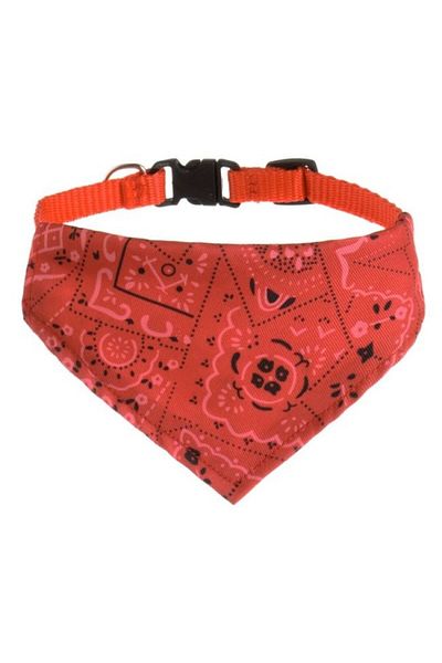 DAsiNU Zgardă pentru Câini cu Bandană Roșie Paisley Mărimea S 30x1cm