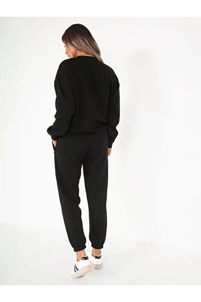 zeag Tracksuit Set Sweatshirt Printed Oversize Hooded Crew Neck