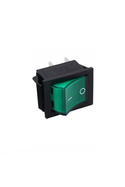 OEM Buton cu 2 pozitii, KCD4, verde, cu 4 pini