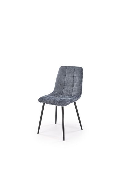Halmar Living room chair, gray velvet upholstery, metal frame and non-slip feet, 45x53x87x48 cm
