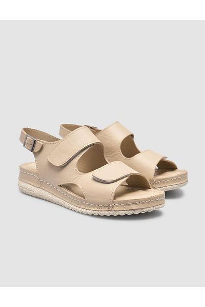 Cabani 100% Genuine Leather Beige Women's Sandals