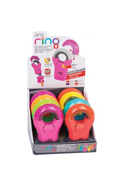 Herlitz Ring Combo Eraser & Sharpener, Assorted, Material Plastic, Dimensions 11x11x19 cm, Display, Set of 8
