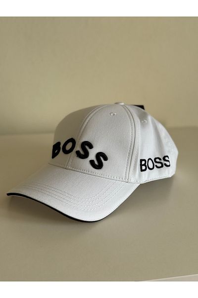 NO BRAND Unisex White Embossed Lettering Detailed Sports Hat
