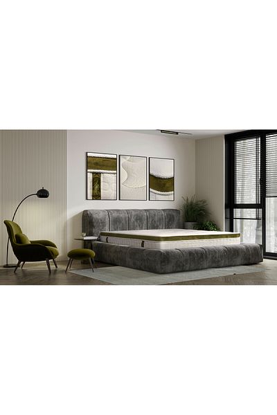 Green Future Saltea Green Future Nature Bamboo 160x200 cm, H 25 cm, Latex, Memory, Confort Dual