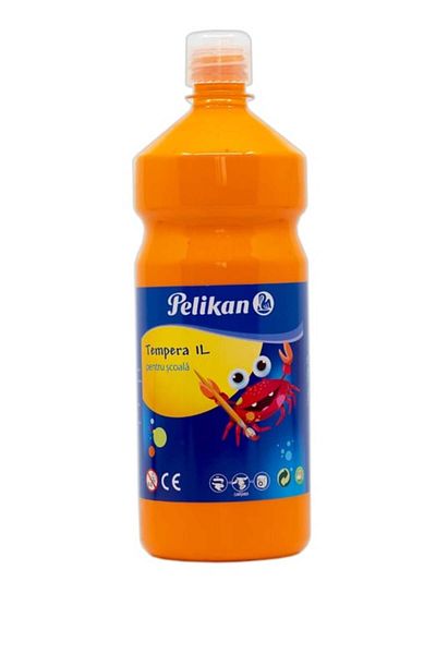 Pelikan Tempera Paint, Color Orange, Material Liquid Paint, Volume 1L