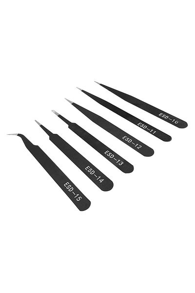 OEM Set of 6 antistatic metal tweezers